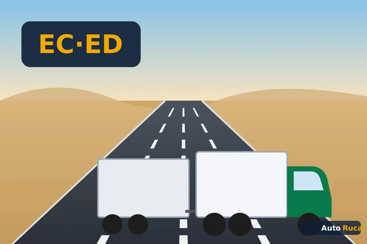 رسم توضيحي: دليل رخصتي EC و ED: المجموعات الثقيلة لنقل البضائع والركاب